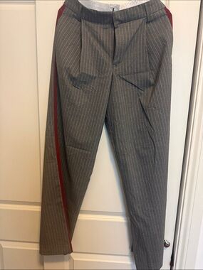 Gray striped work pants